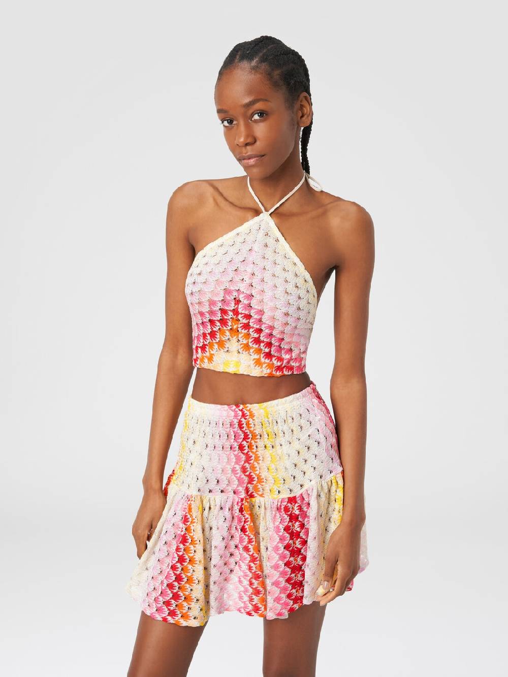 M Missoni Top con scollatura all'americana effetto pizzo dégradé Enormi risparmi
