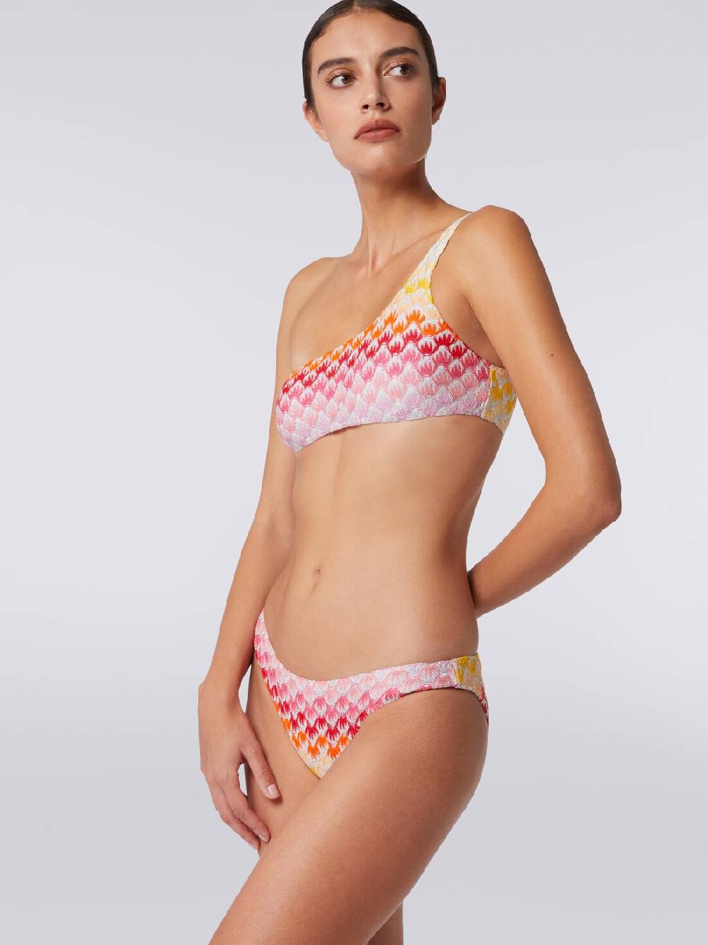 M Missoni Bikini monospalla effetto pizzo dégradé con lurex Super Saving Price