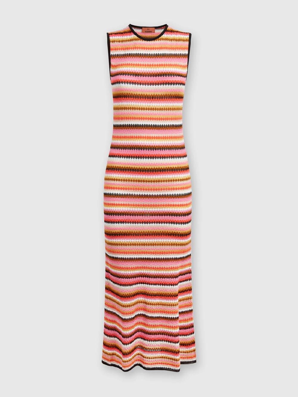 M Missoni Abito midi senza maniche in lana e viscosa a righe Ritorno libero