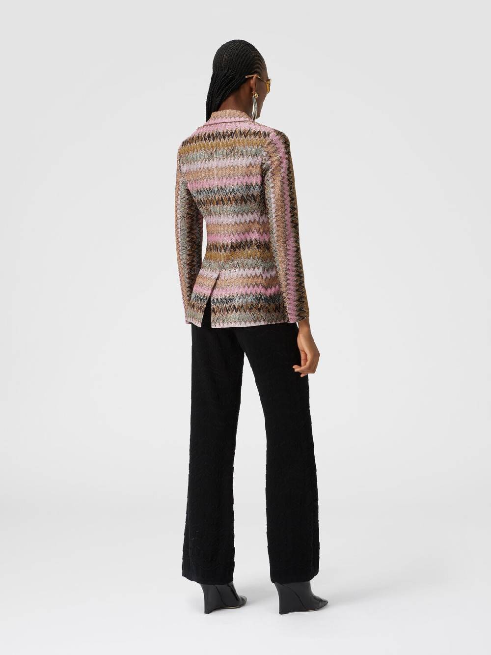 M Missoni Blazer in maglia di viscosa chevron lamé Ultimi tre giorni