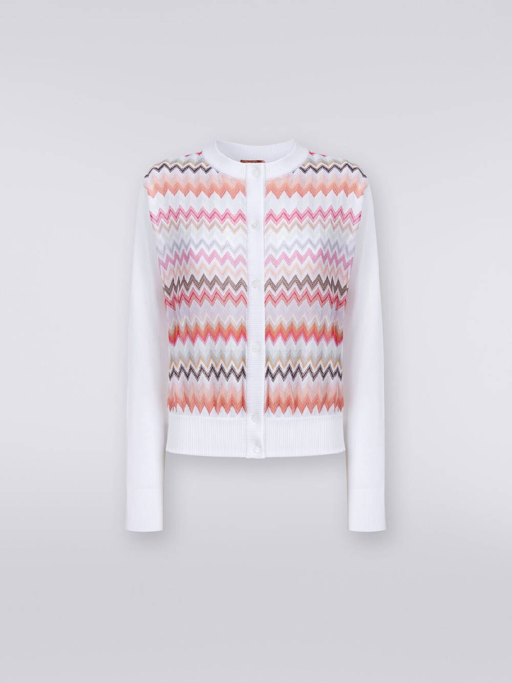 M Missoni Cardigan corto in viscosa chevron Fino al 50% di sconto
