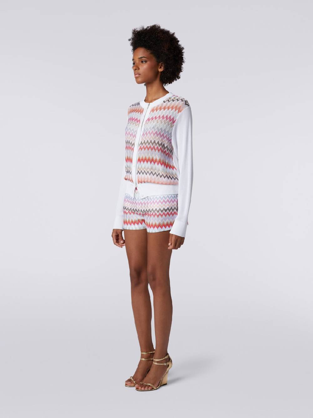 M Missoni Cardigan corto in viscosa chevron Fino al 50% di sconto