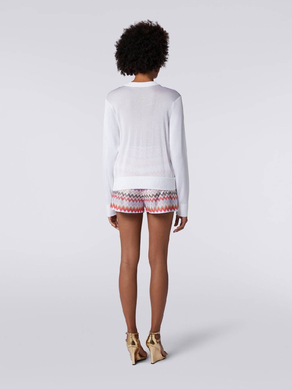 M Missoni Cardigan corto in viscosa chevron Fino al 50% di sconto