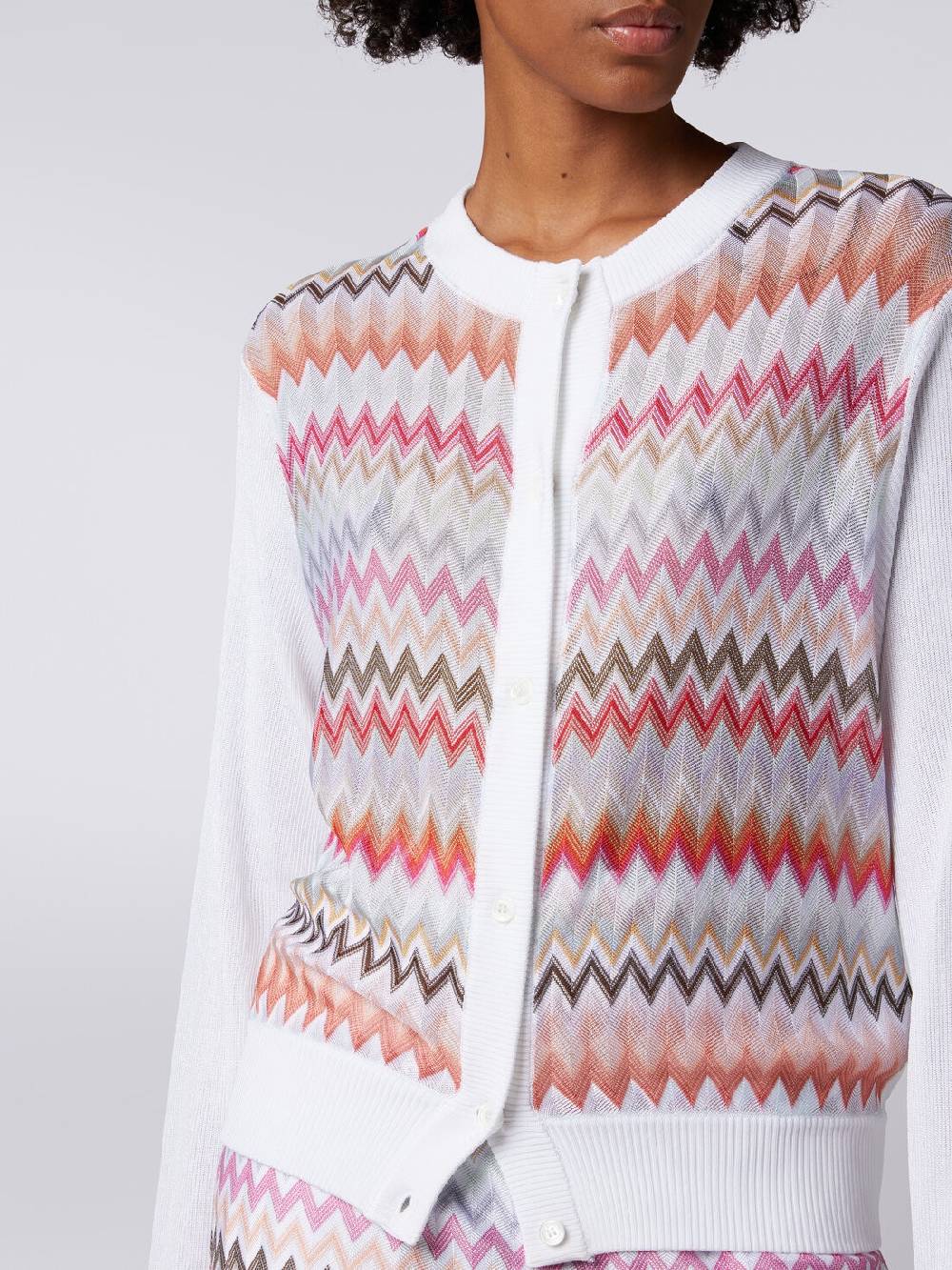 M Missoni Cardigan corto in viscosa chevron Fino al 50% di sconto