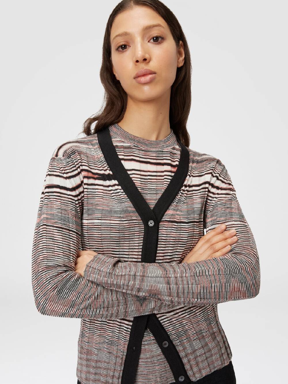 M Missoni Cardigan a costine in cashmere e seta fiammata Fino al 65% di sconto