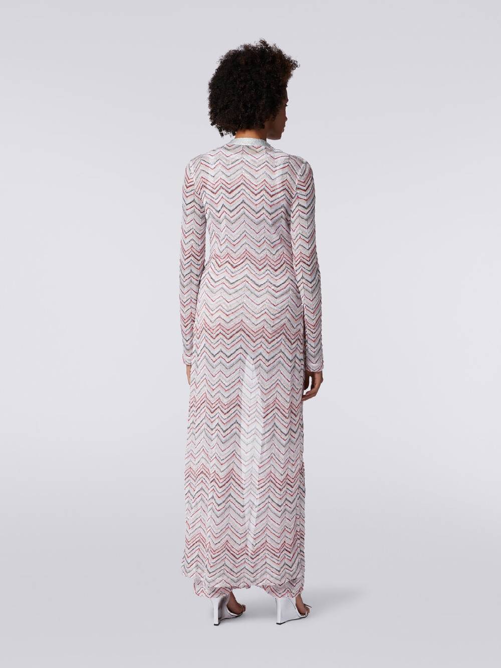 M Missoni Cardigan lungo in maglia zig zag con lurex e paillettes Only for today