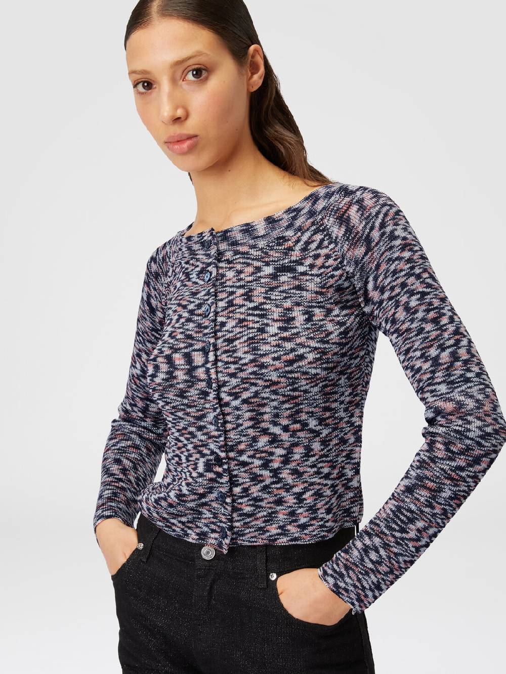 M Missoni Cardigan corto in misto viscosa fiammata Offerta speciale della fabbrica