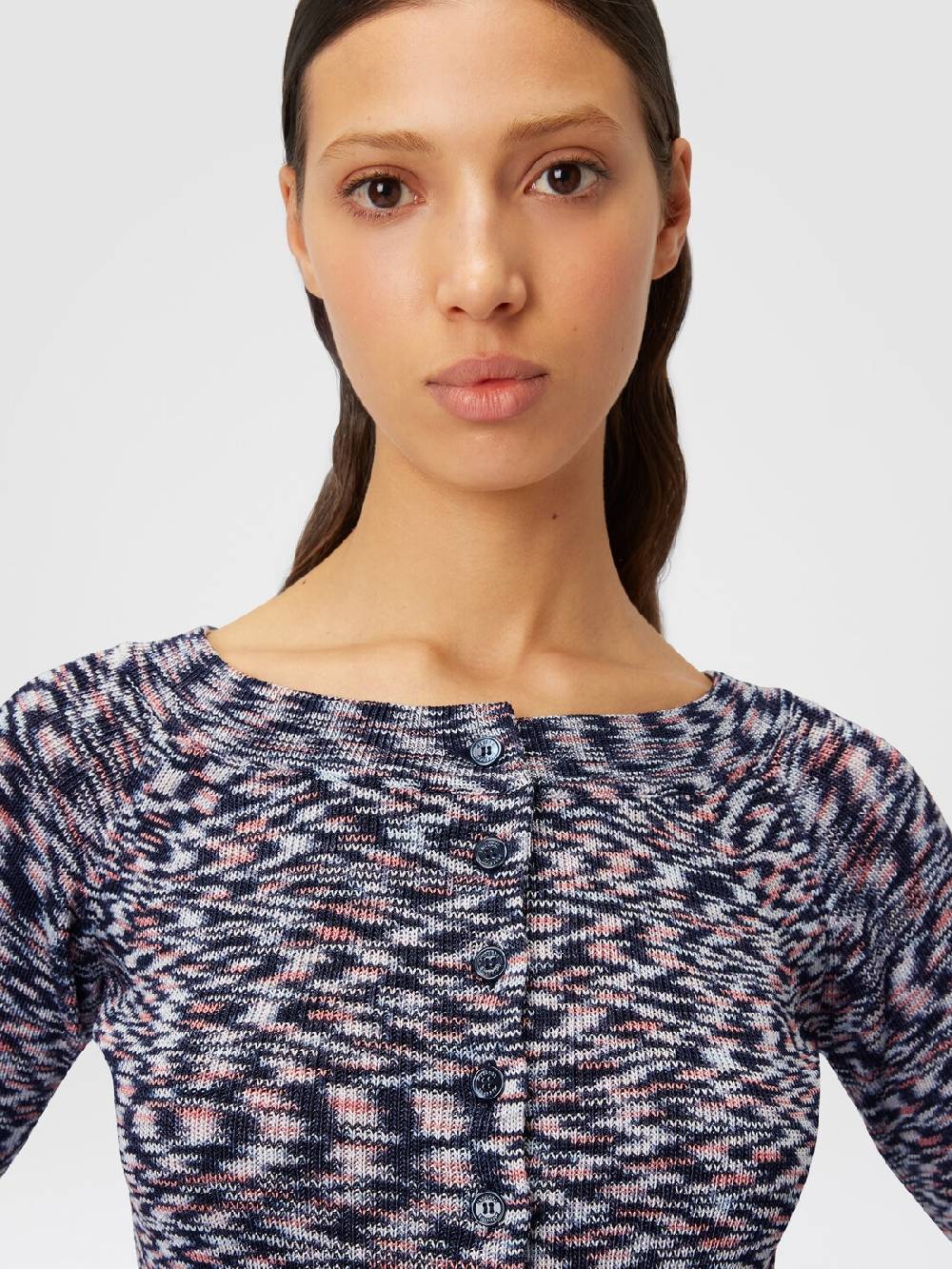 M Missoni Cardigan corto in misto viscosa fiammata Offerta speciale della fabbrica
