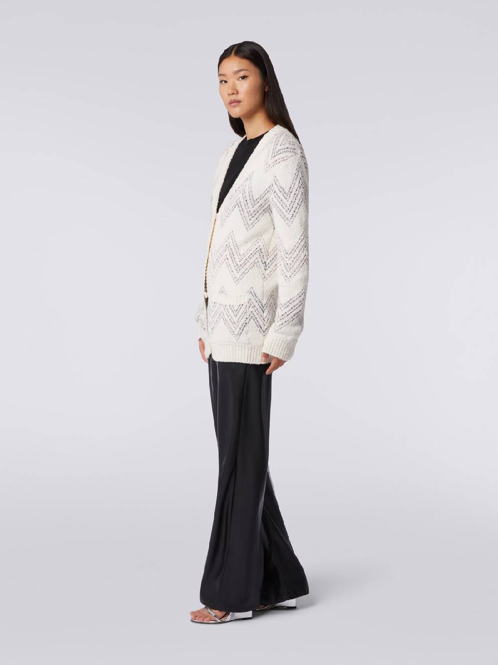 M Missoni Cardigan oversize in misto cotone zig zag Sostegno trimestrale
