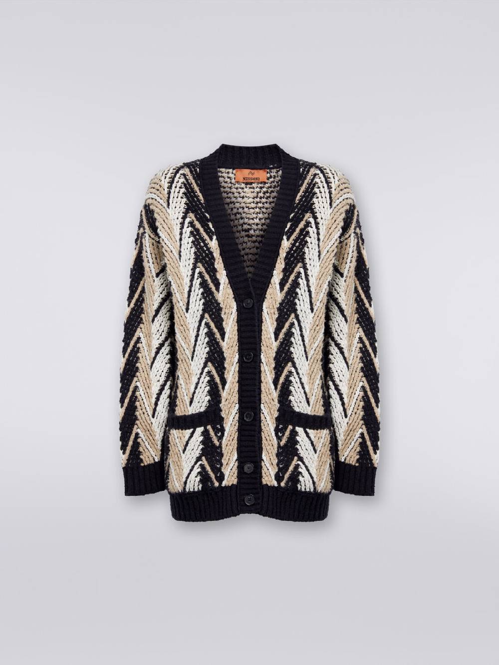 M Missoni Cardigan in misto cotone zig zag Fino al 55% di sconto