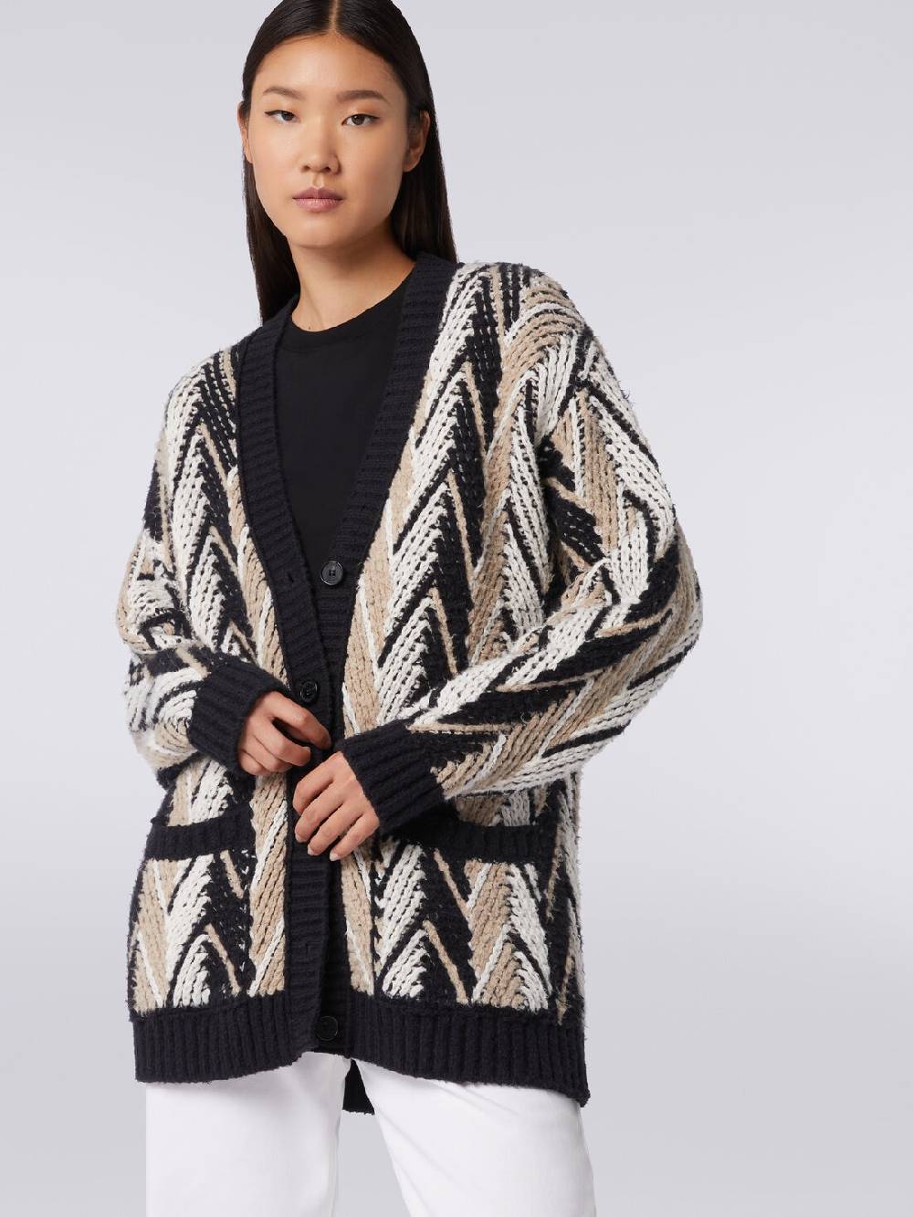 M Missoni Cardigan in misto cotone zig zag Fino al 55% di sconto