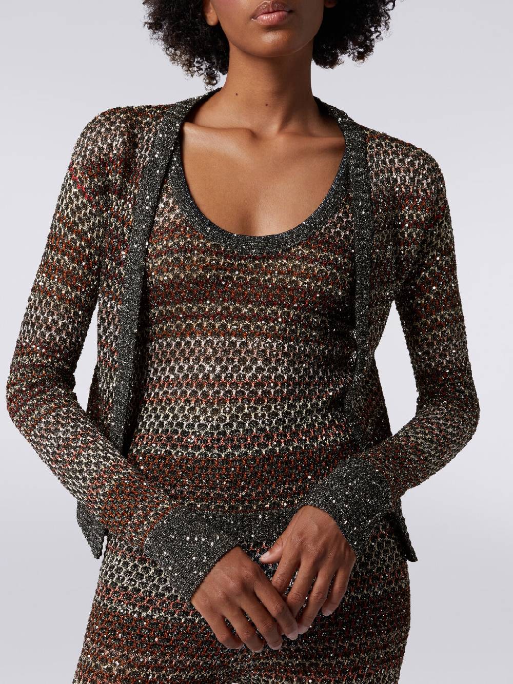 M Missoni Cardigan corto in maglia a rete con paillettes Discount Store per i nuovi prodotti