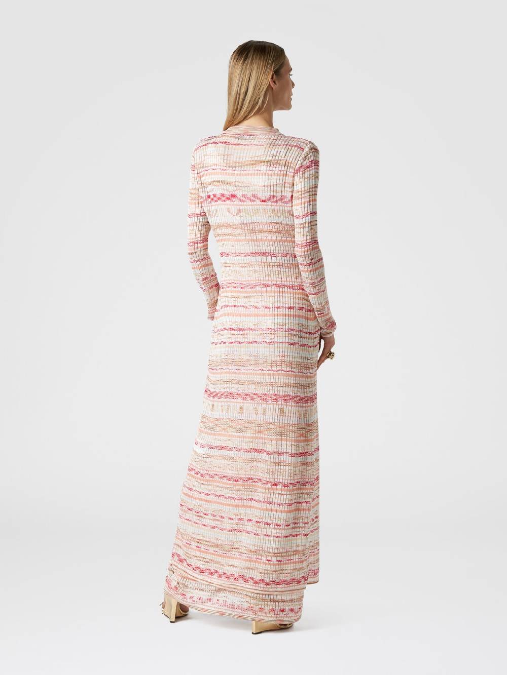 M Missoni Cardigan lungo a costine in viscosa fiammata Solo un giorno rimasto