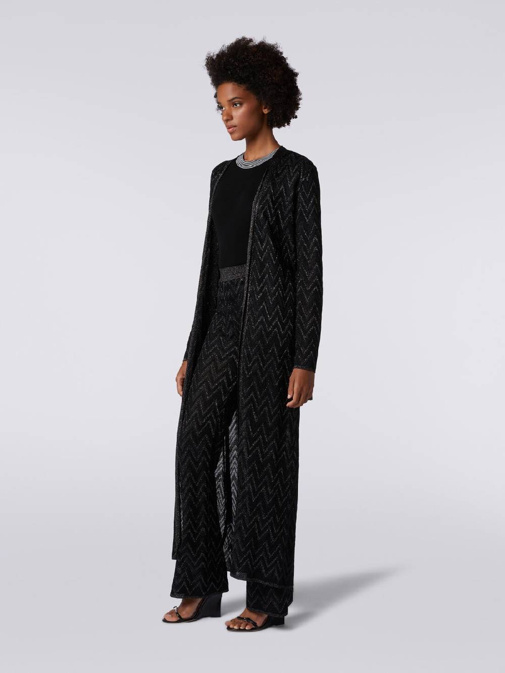 M Missoni Cardigan lungo in maglia chevron con lurex Enormi sconti