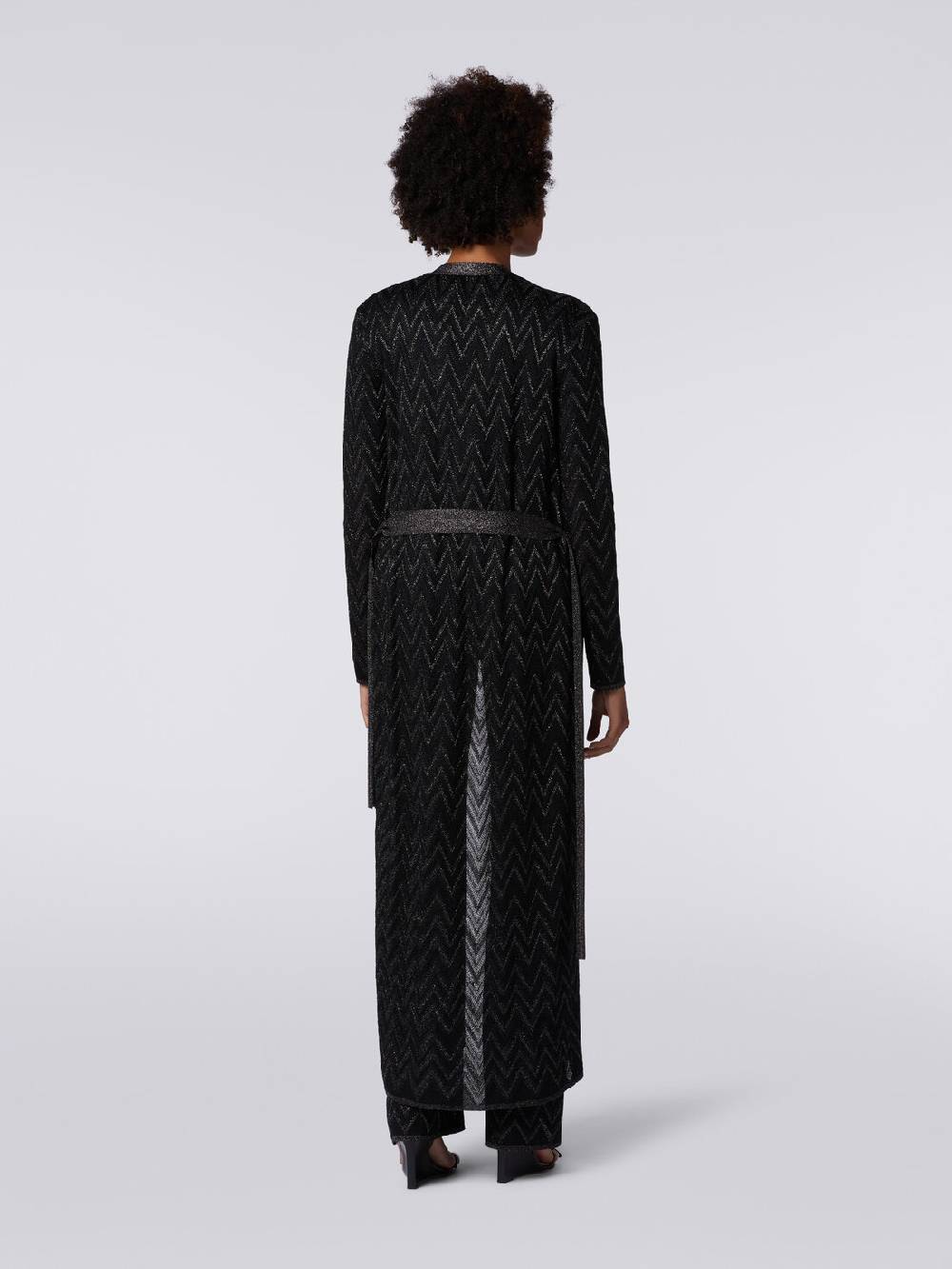 M Missoni Cardigan lungo in maglia chevron con lurex Enormi sconti