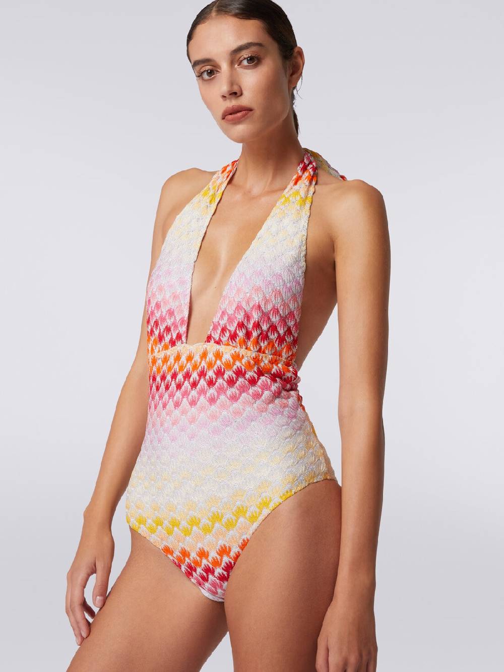 M Missoni Costume intero effetto pizzo dégradé con lurex 50% di sconto con spedizione gratuita