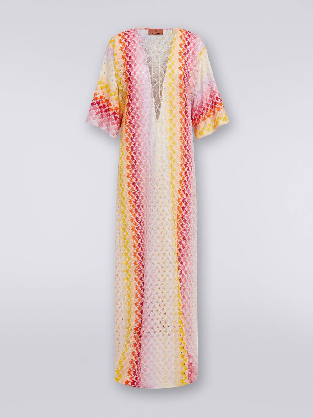 M Missoni Caftano copricostume lungo effetto pizzo dégradé con lurex