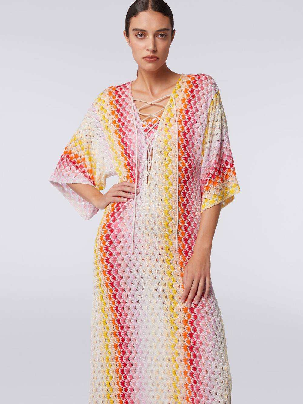 M Missoni Caftano copricostume lungo effetto pizzo dégradé con lurex Trasporto libero internazionale