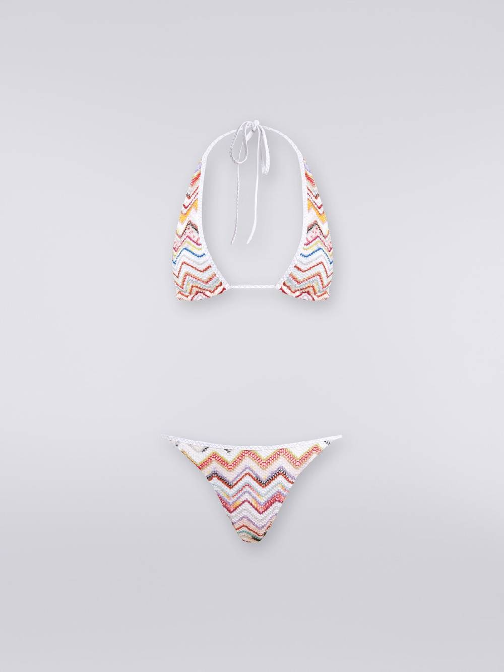 M Missoni Bikini in crochet zig zag con lurex In vendita