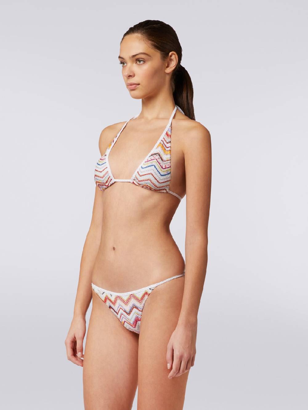 M Missoni Bikini in crochet zig zag con lurex In vendita