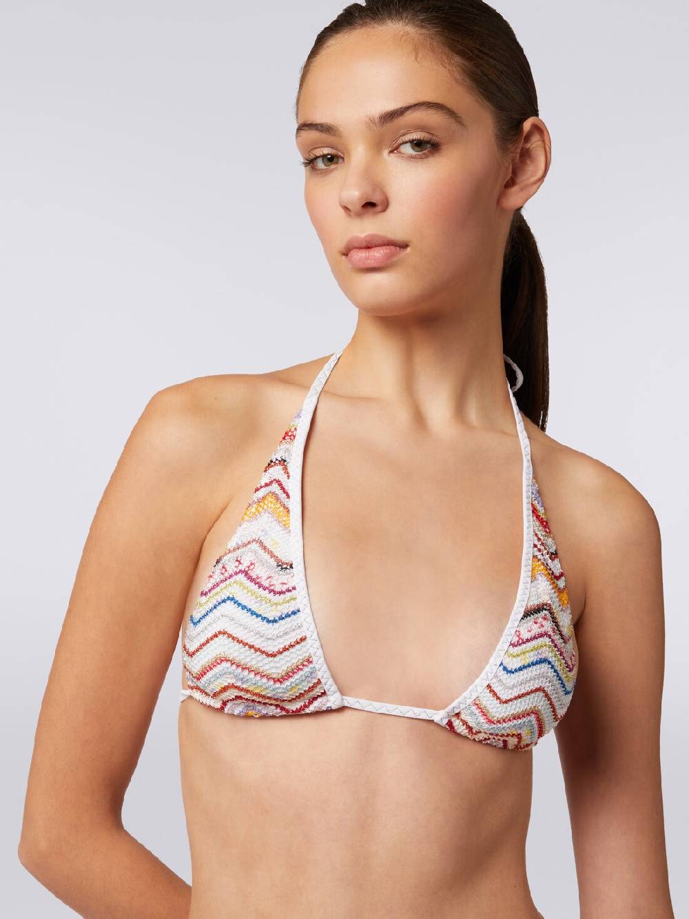M Missoni Bikini in crochet zig zag con lurex In vendita