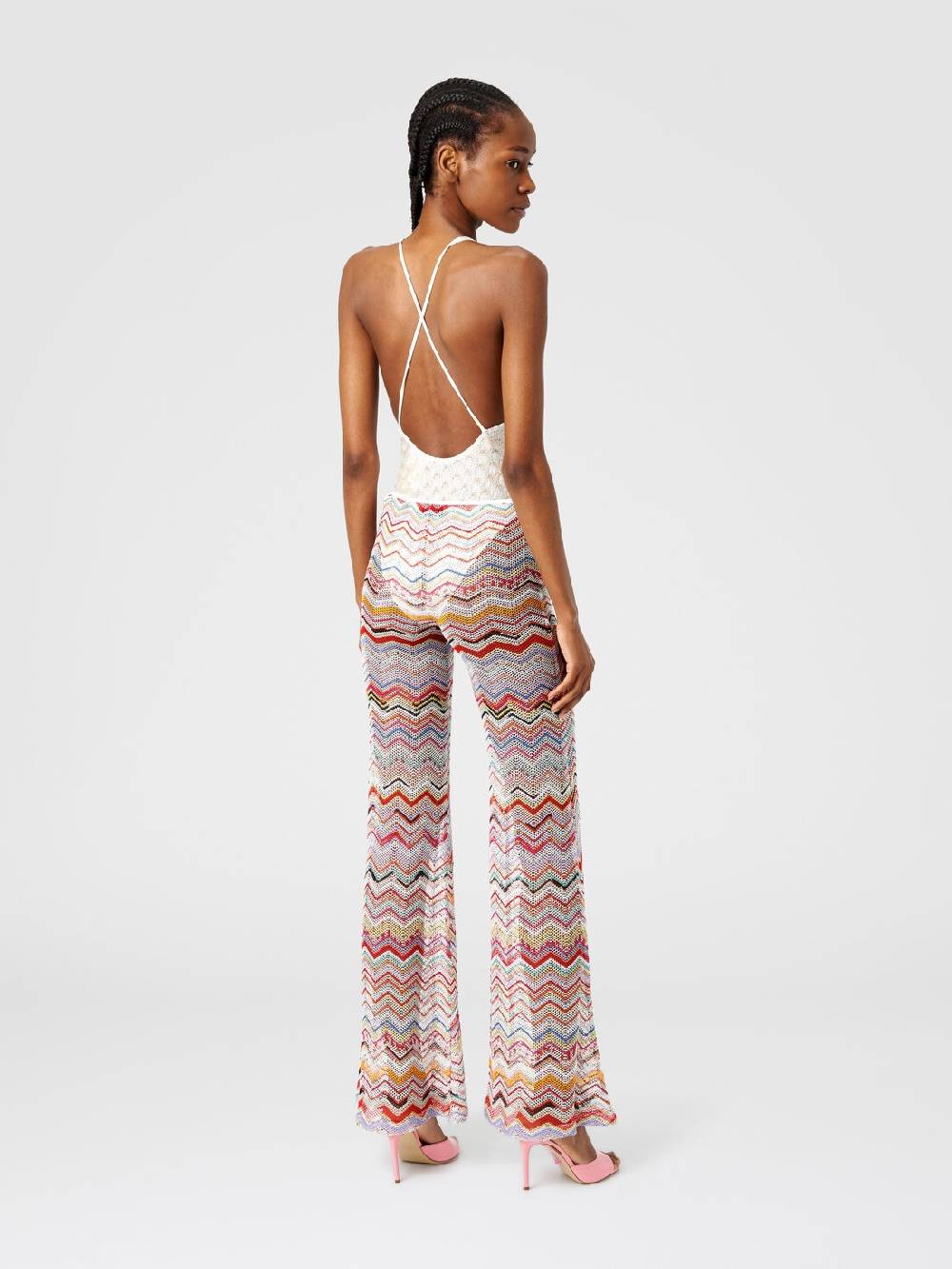 M Missoni Pantaloni svasati in crochet zig zag con lurex Sconti questo mese
