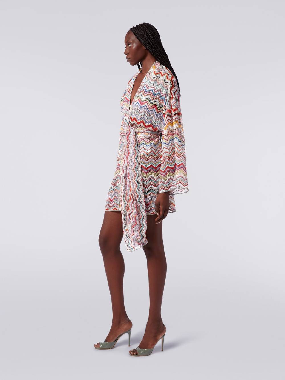 M Missoni Copricostume a vestaglia in crochet zig zag con lurex 2025