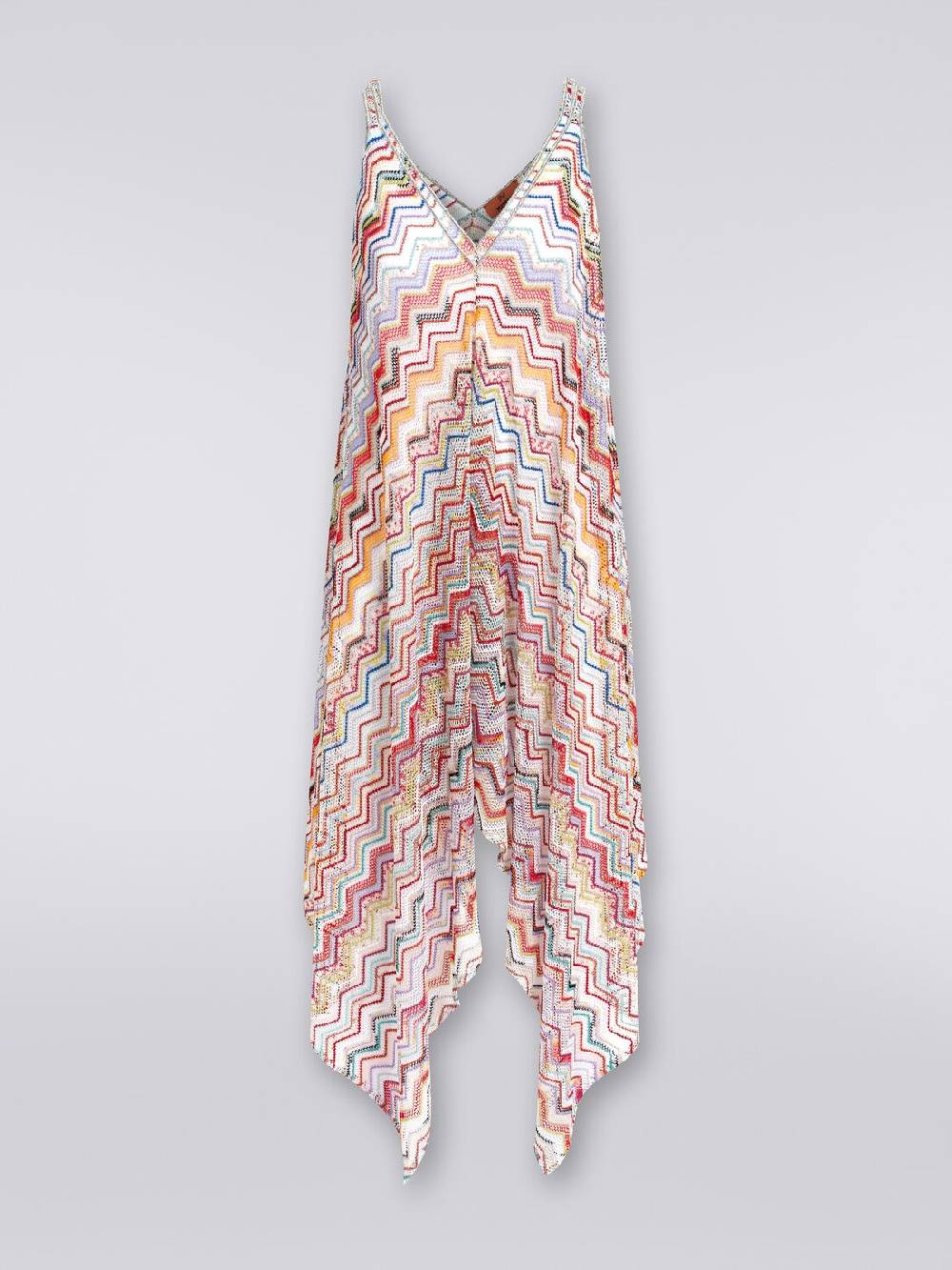 M Missoni Copricostume lungo in crochet zig zag con lurex Italy