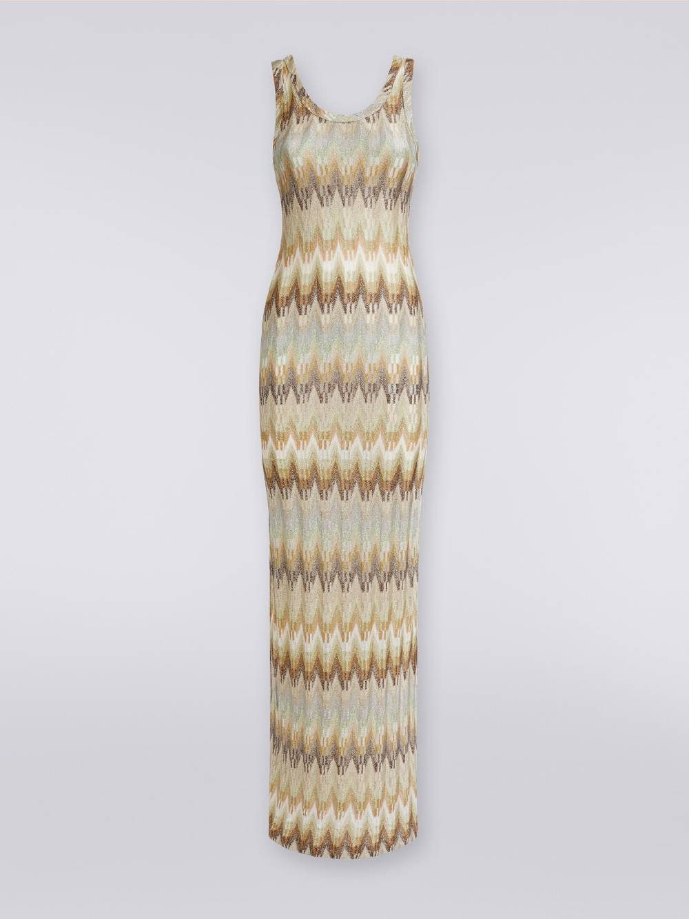 M Missoni Abito lungo smanicato in viscosa zig zag con lurex Italia