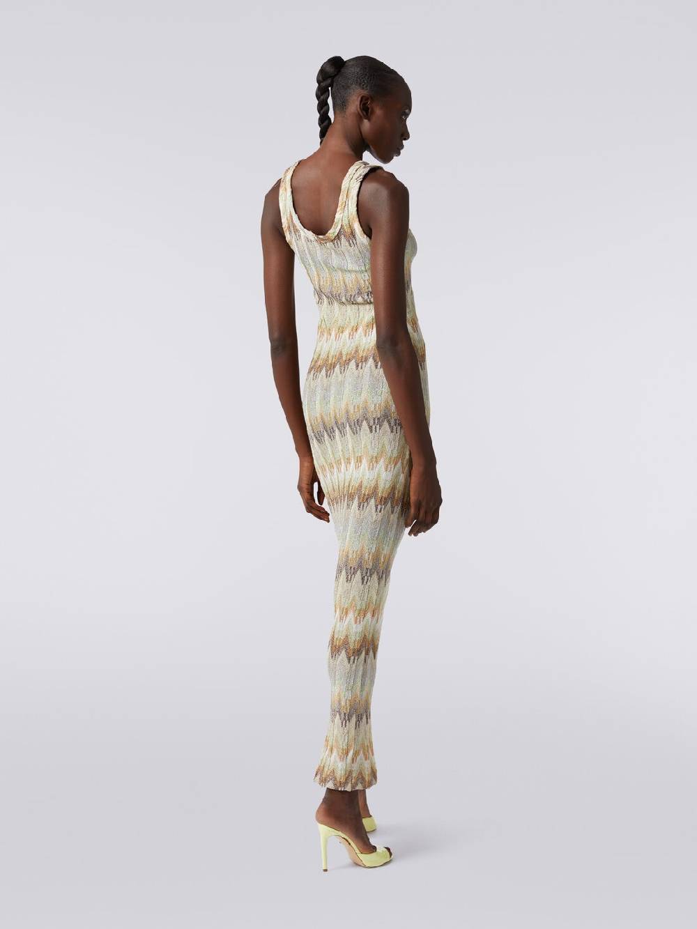 M Missoni Abito lungo smanicato in viscosa zig zag con lurex Italia