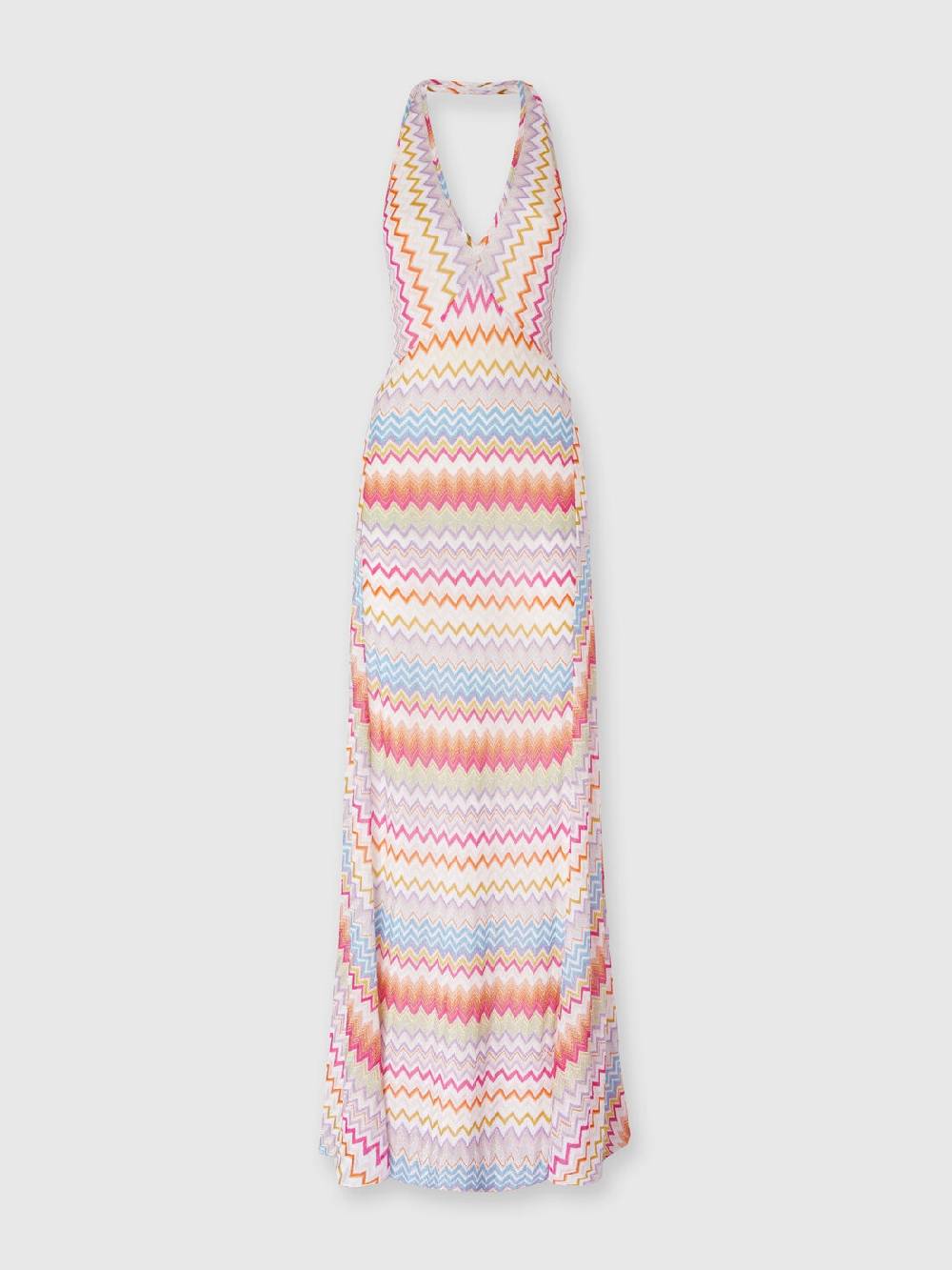 M Missoni Abito lungo in viscosa zig zag con lurex In Linea