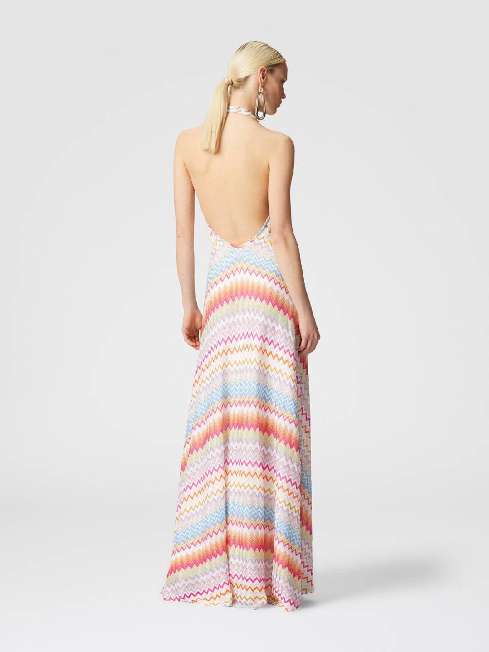 M Missoni Abito lungo in viscosa zig zag con lurex In Linea