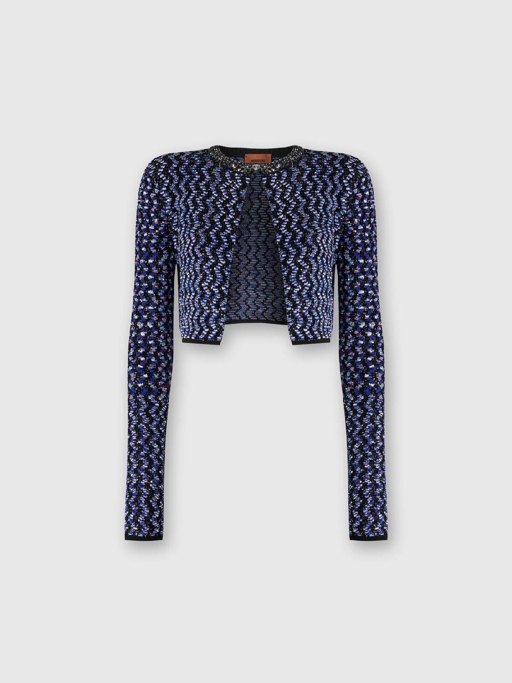 M Missoni Cardigan zig zag goffrato con paillettes Nuovo