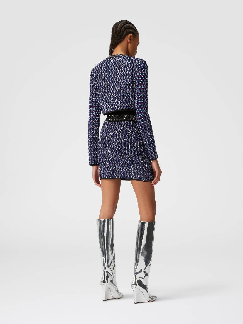 M Missoni Cardigan zig zag goffrato con paillettes Nuovo
