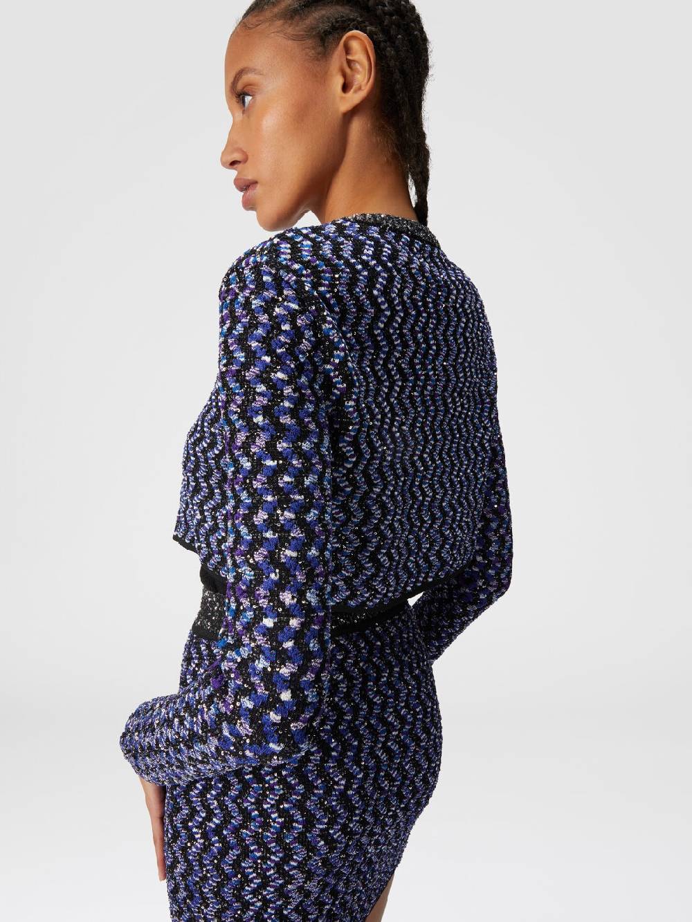 M Missoni Cardigan zig zag goffrato con paillettes Nuovo