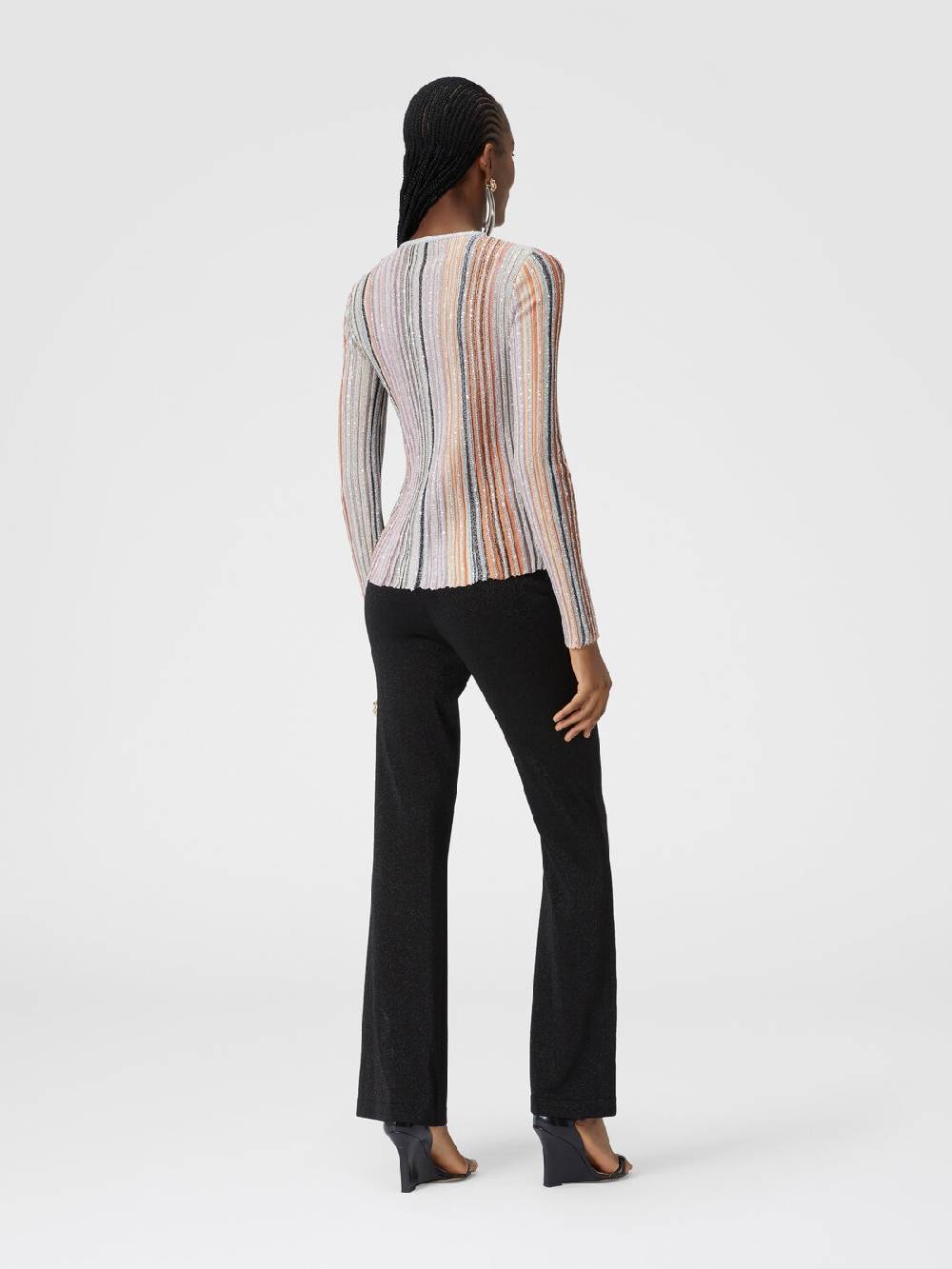 M Missoni Pantaloni dritti in viscosa effetto glitter Promozione