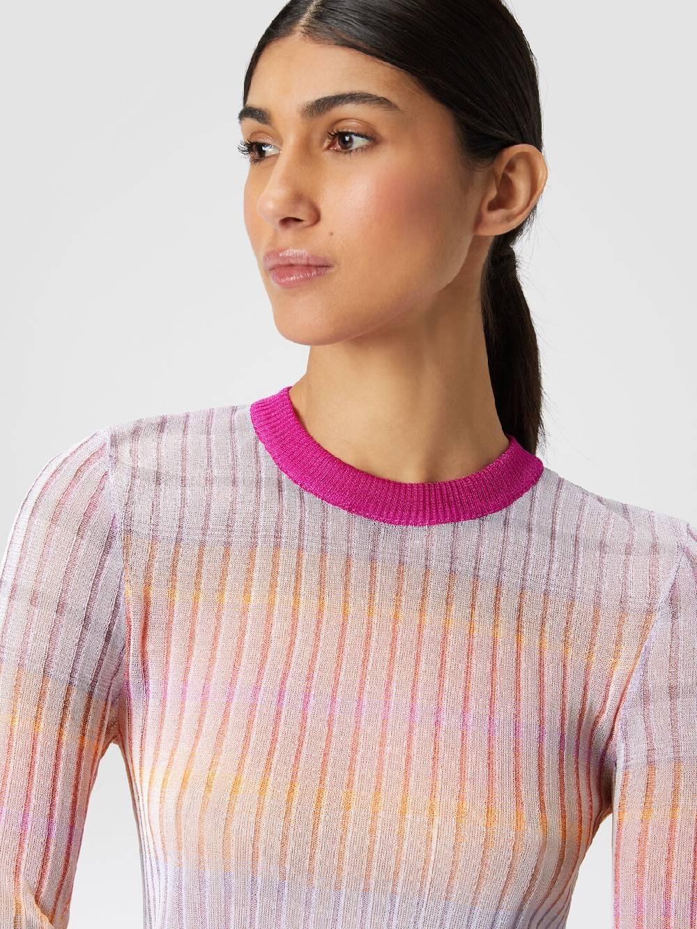 M Missoni Maglia girocollo a coste con colletto a contrasto Spedizione Gratuita