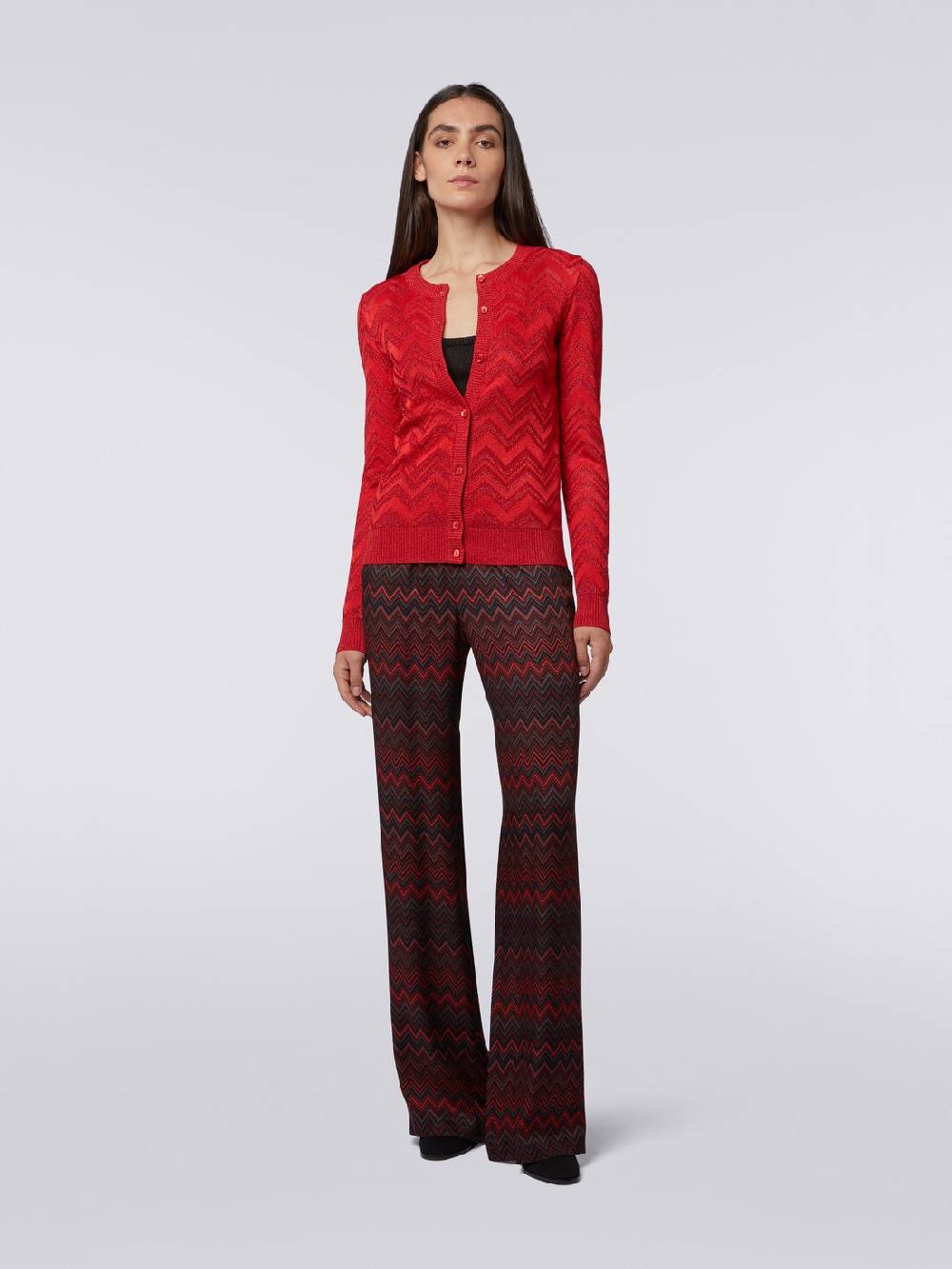 M Missoni Cardigan in maglia zig zag tonale con lurex Negozi Online