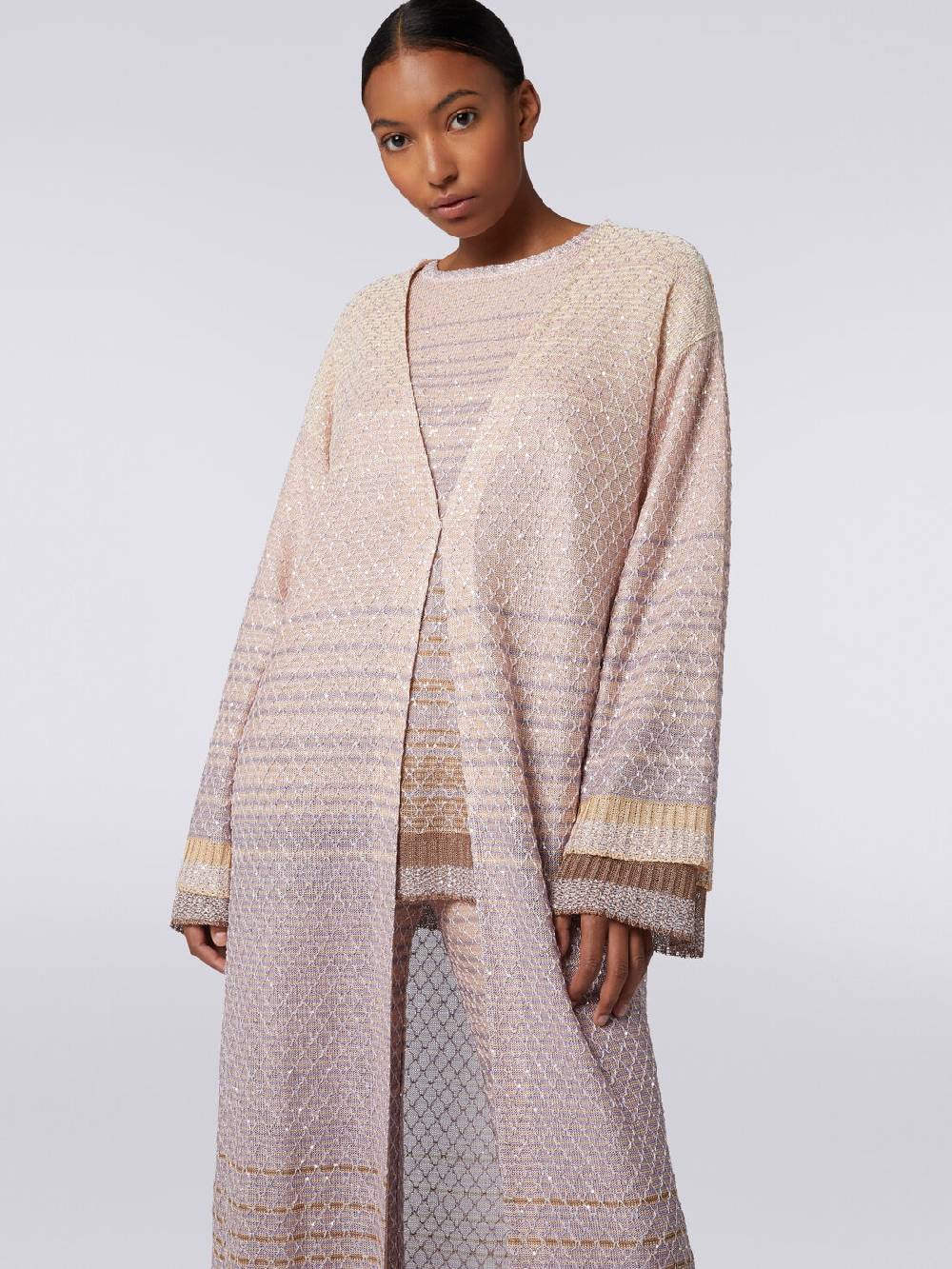 M Missoni Cardigan lungo in maglia dégradé con paillettes Acquista Ora