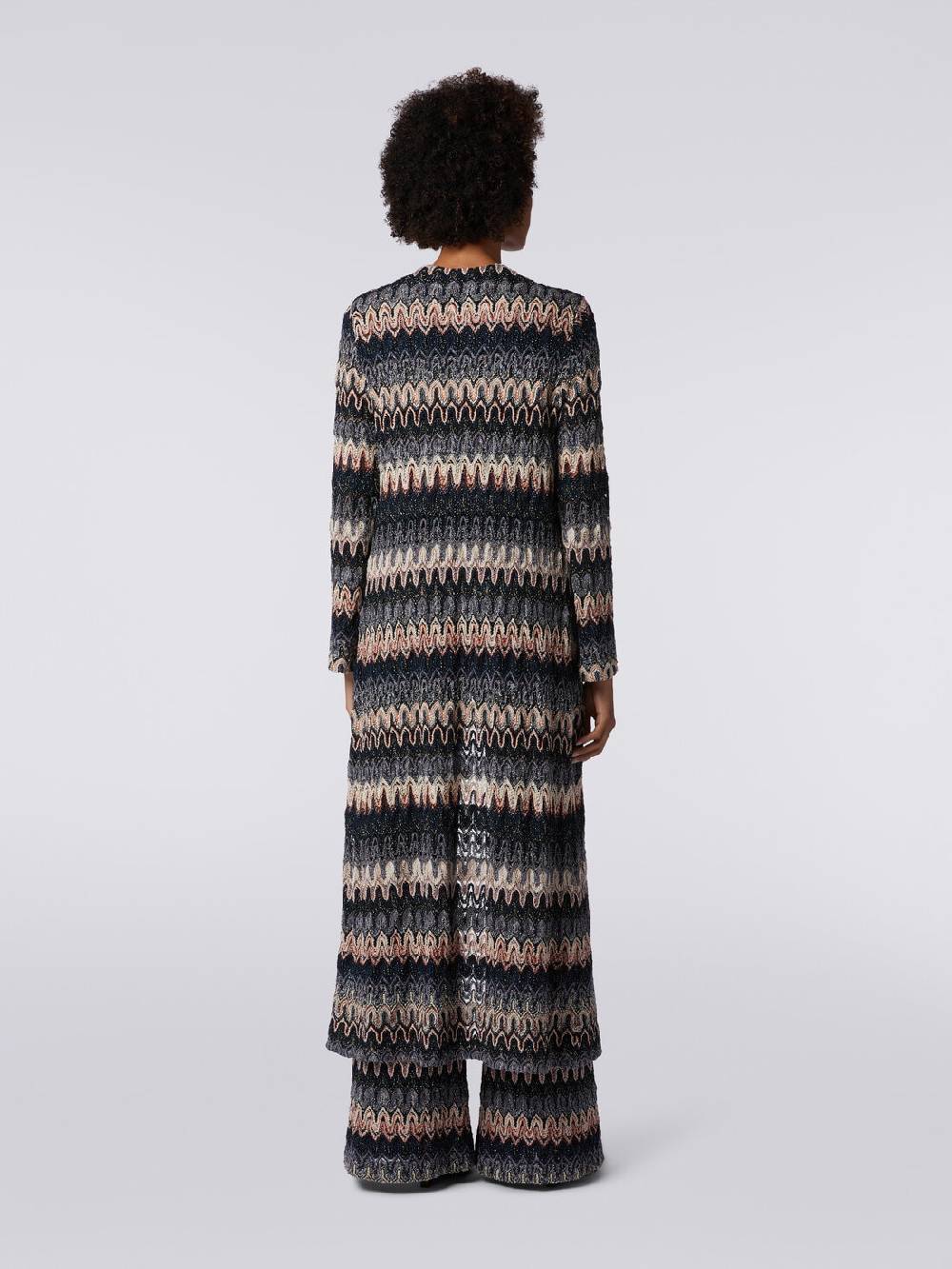 M Missoni Cardigan lungo in maglia lamé con motivo a onde effetto pizzo Consegna Veloce