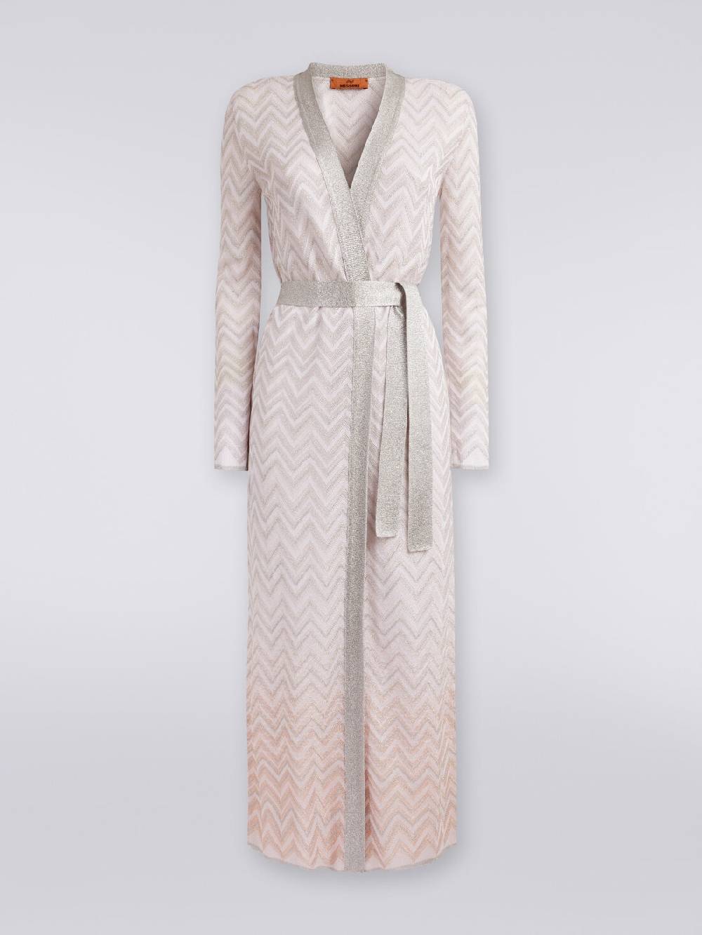 M Missoni Cardigan lungo in maglia chevron con lurex Fino Al -60%