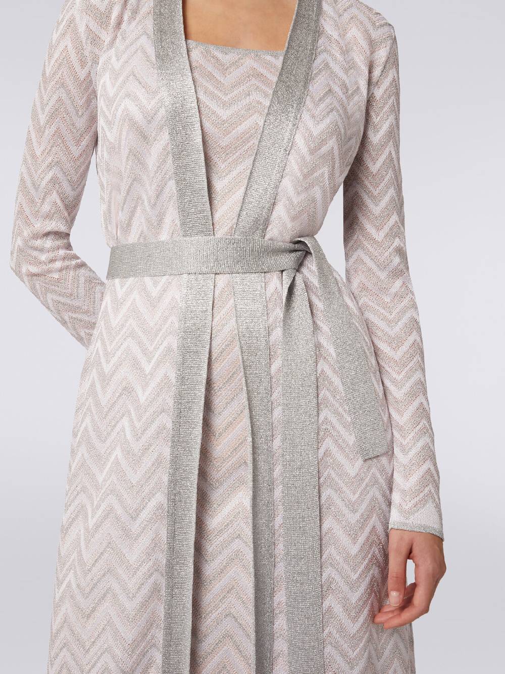 M Missoni Cardigan lungo in maglia chevron con lurex Fino Al -60%