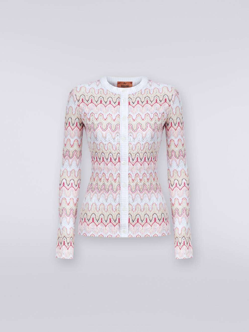 M Missoni Cardigan in maglia con profili a contrasto e motivo a onde Affare Del Giorno
