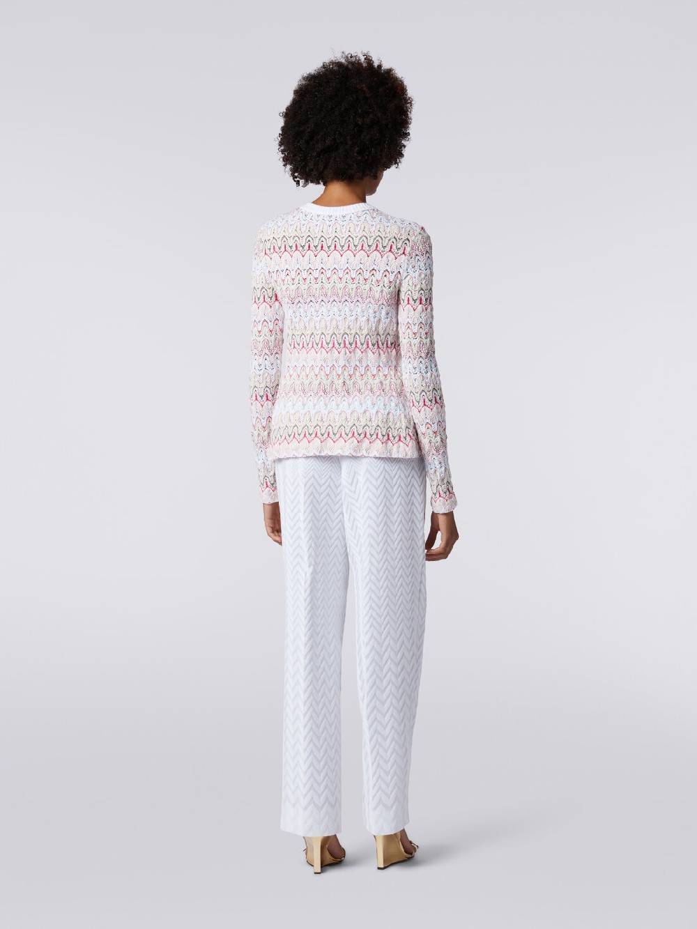 M Missoni Cardigan in maglia con profili a contrasto e motivo a onde Affare Del Giorno