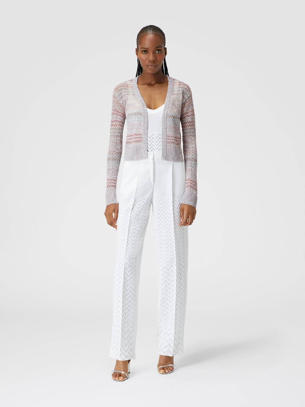 M Missoni Cardigan corto in maglia a rete con paillettes Prezzo Ridotto