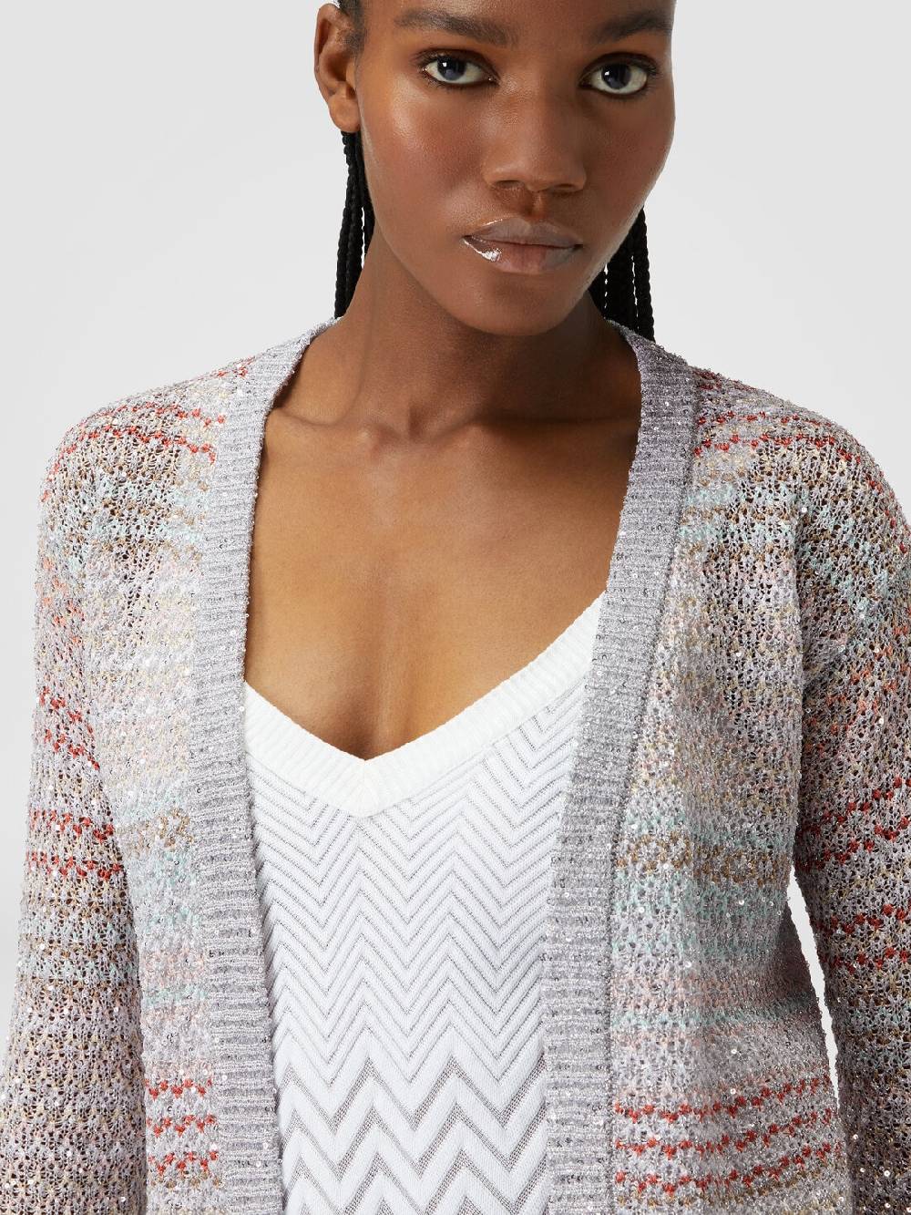 M Missoni Cardigan corto in maglia a rete con paillettes Prezzo Ridotto