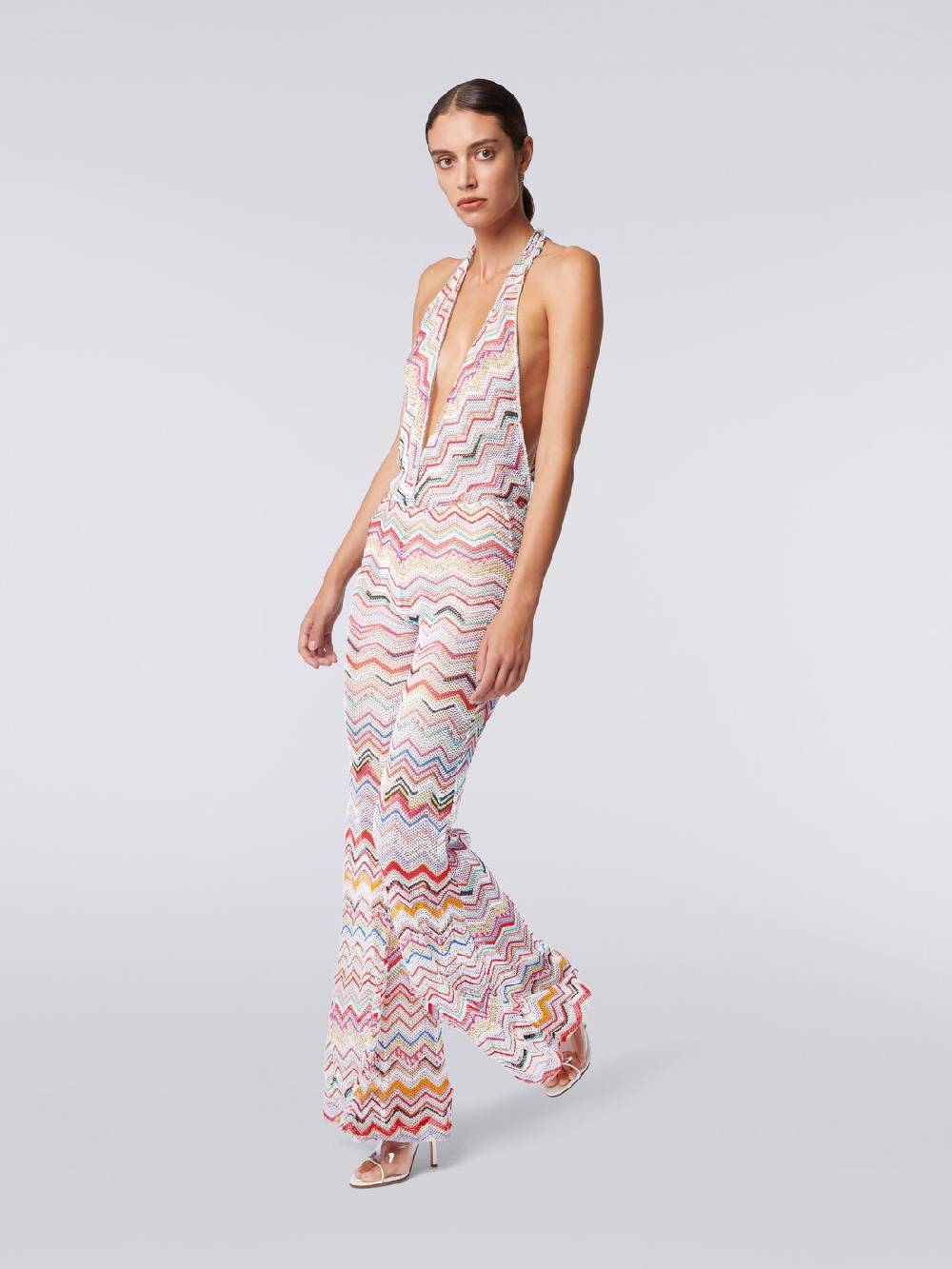 M Missoni Tuta pantalone crochet con scollatura a V Sottocosto