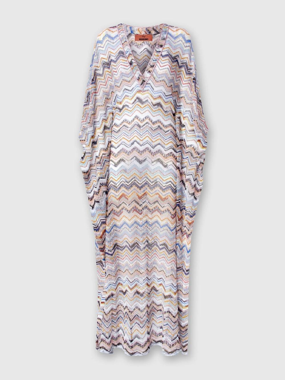 M Missoni Caftano copricostume lungo in viscosa zig zag con lurex Novità