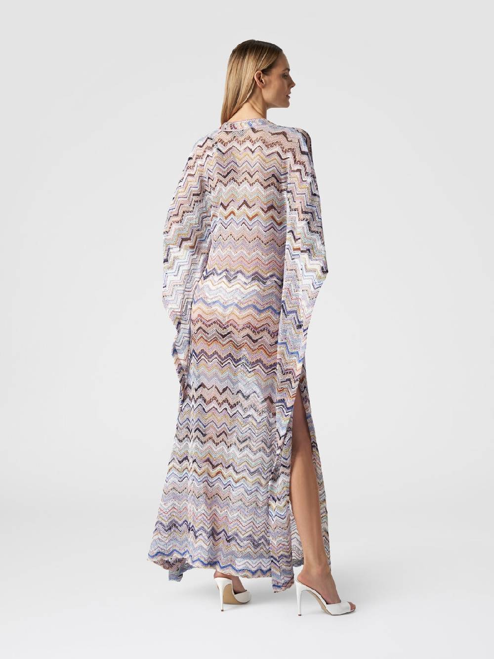 M Missoni Caftano copricostume lungo in viscosa zig zag con lurex Novità