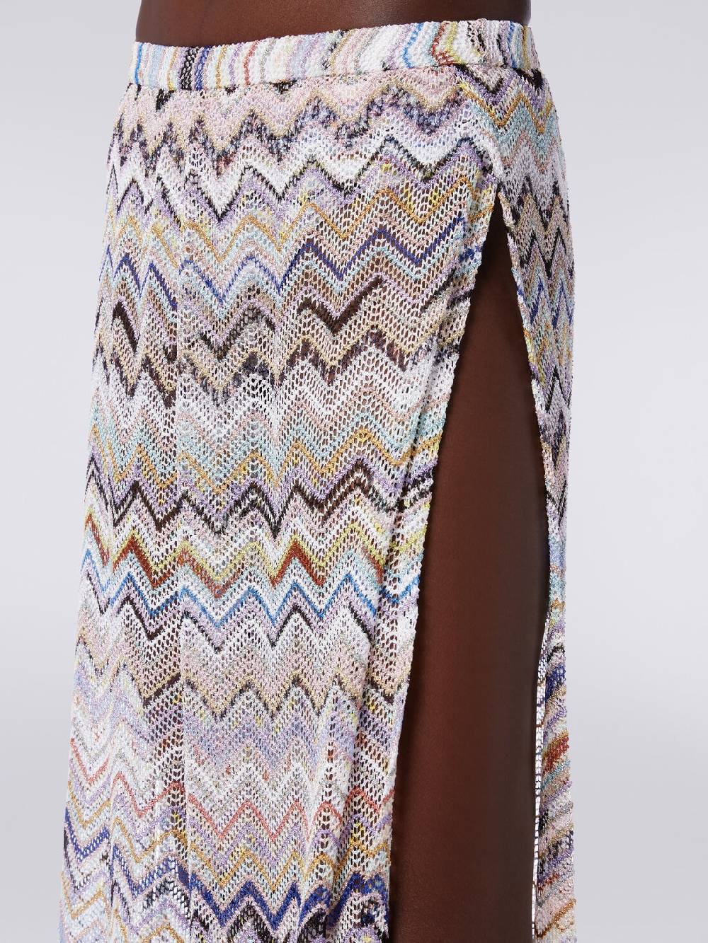 M Missoni Pantaloni in maglia di viscosa a rete zig zag con lurex Presa